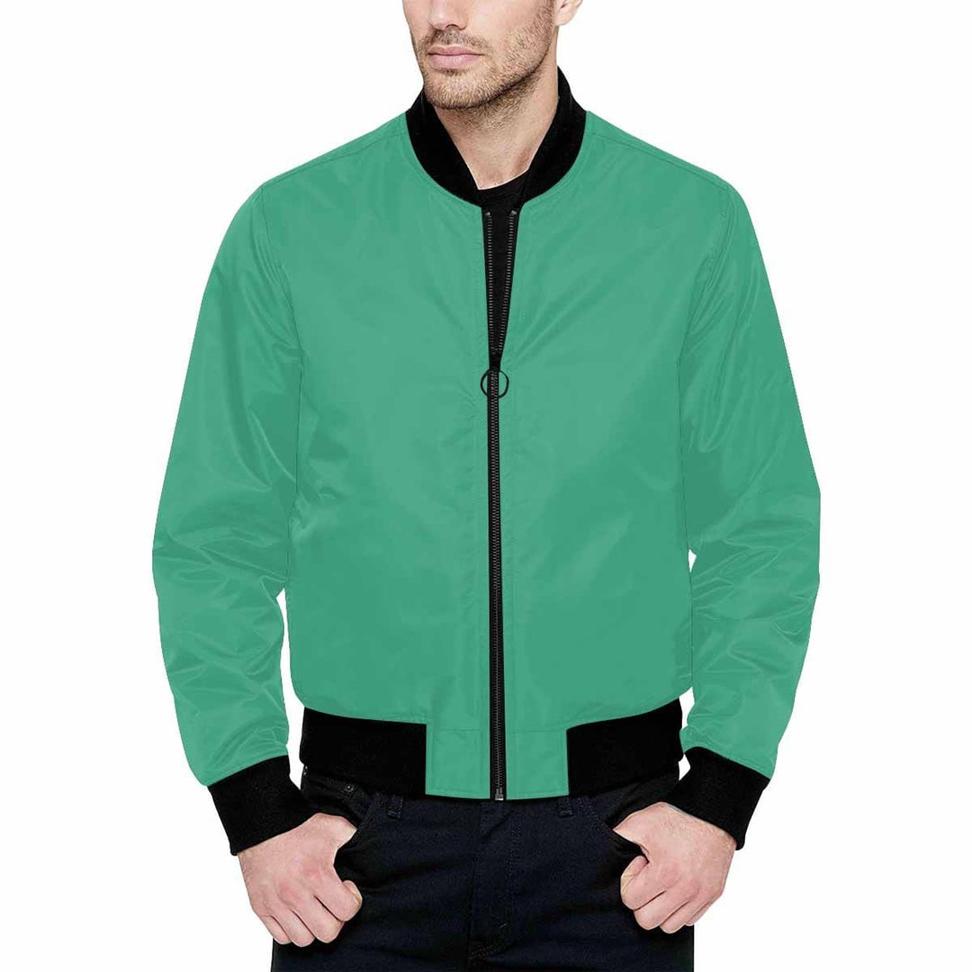 Mens Jacket Spearmint Green and Black Bomber Jacket - Mens | Jackets | Bombers