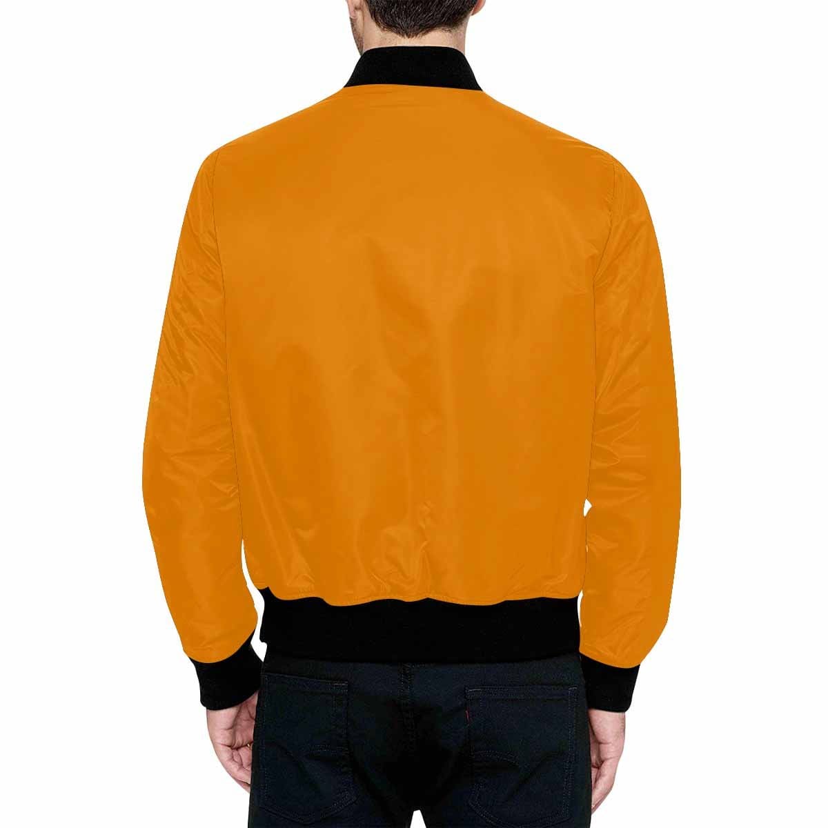 Mens Jacket Tangerine Orange And Black Bomber Jacket - Mens | Jackets | Bombers