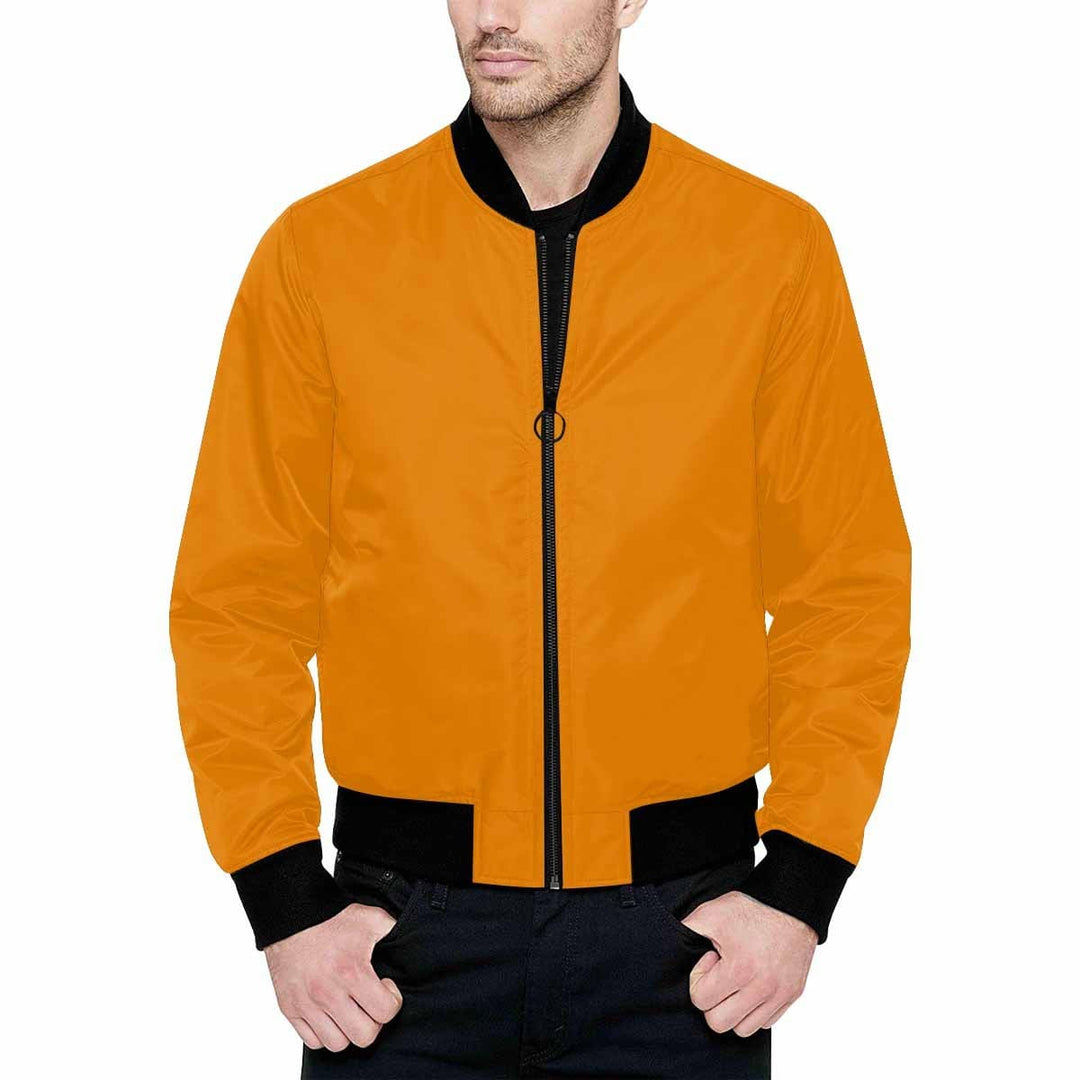 Mens Jacket Tangerine Orange and Black Bomber Jacket - Mens | Jackets | Bombers