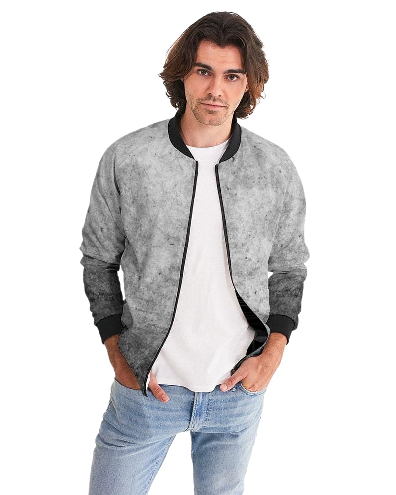 Mens Bomber Jacket Grey and Black Tie Dye Pattern - Mens | Jackets | Bombers