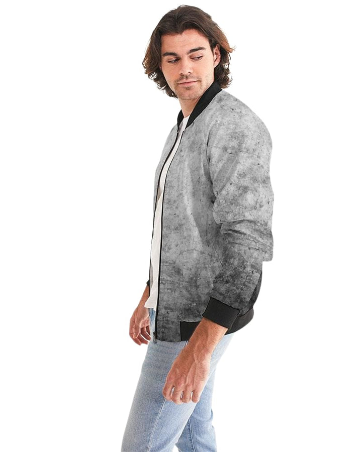 Mens Bomber Jacket Grey and Black Tie Dye Pattern - Mens | Jackets | Bombers