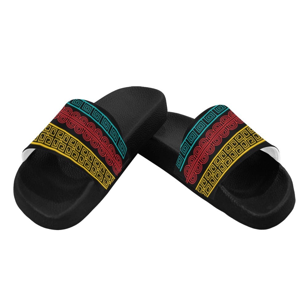 Mens Slide Sandal African Geometric Print - Mens | Slides