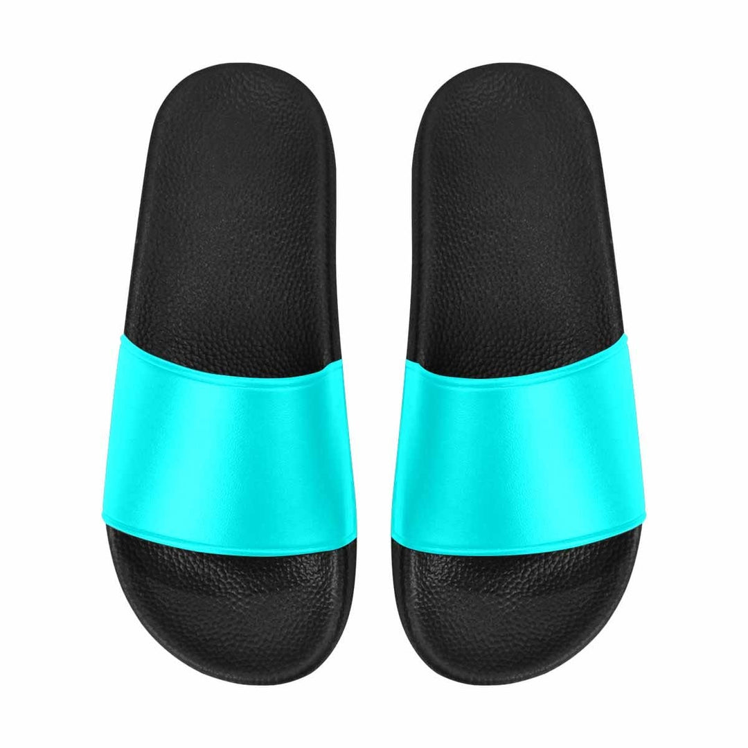 Mens Slide Sandals - Aqua Blue Flip Flops - Mens/Slides