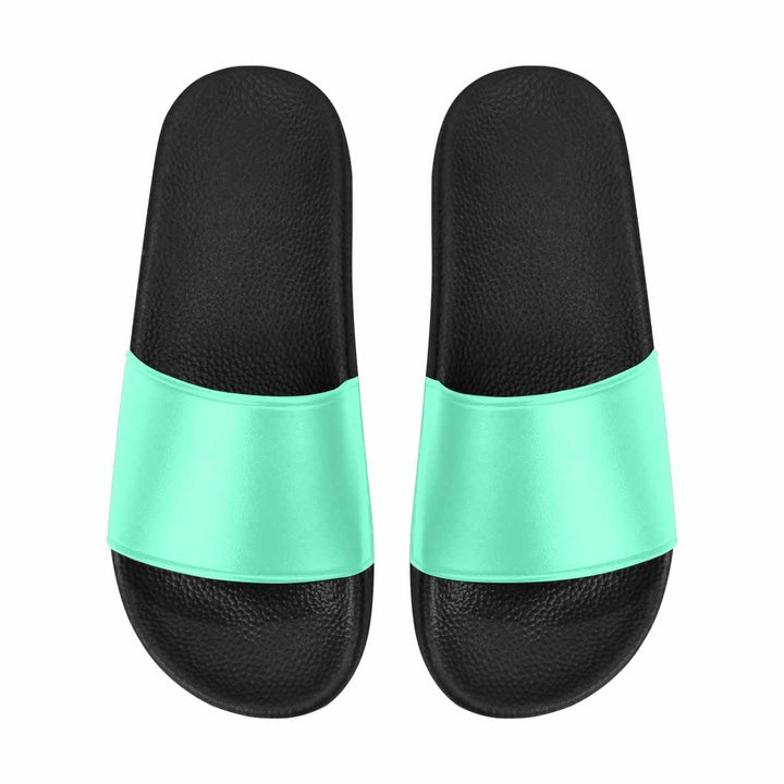 Mens Slide Sandals - Aquamarine Blue Flip Flops - Mens/Slides