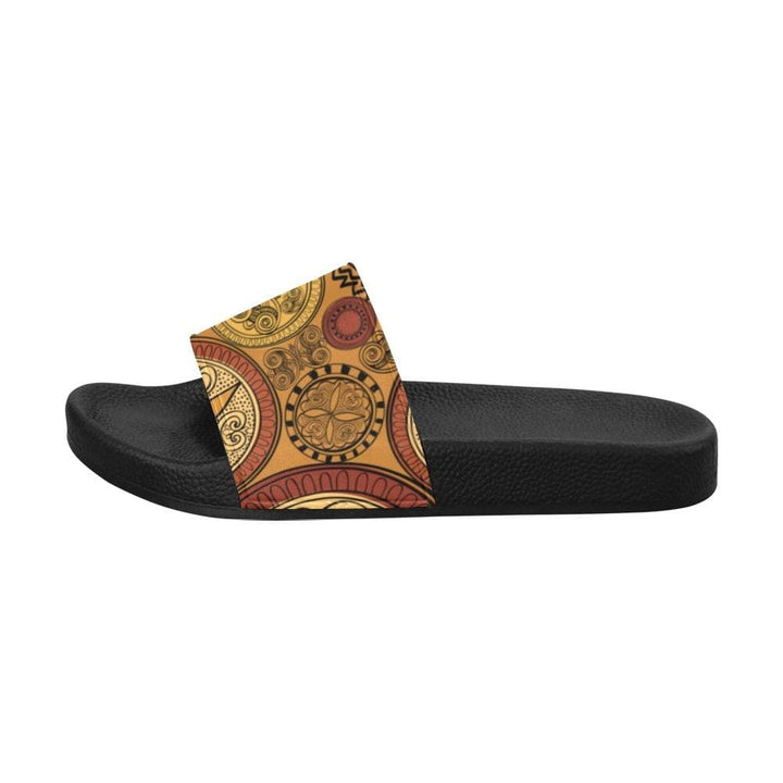 Mens Slide Sandals Brown Paisley Print - Mens | Slides