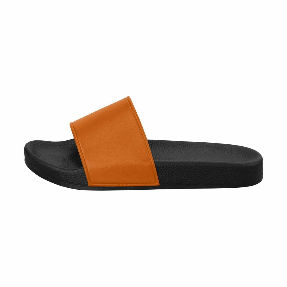 Mens Slide Sandals - Burnt Orange Flip Flops - Mens/Slides