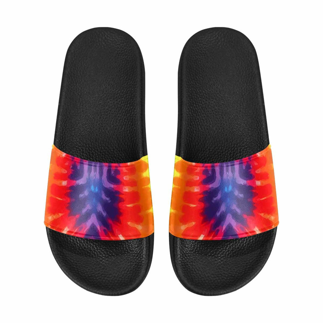 Mens Slide Sandals Flip Flop Peace & Love Tie-dye Rainbow Shoes - Mens | Slides