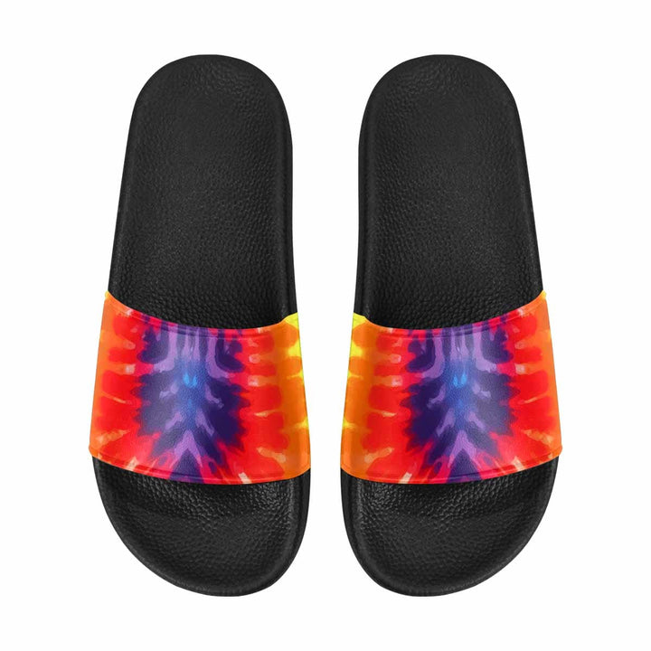 Mens Slide Sandals Flip Flop Peace & Love Tie-dye Rainbow Shoes - Mens | Slides