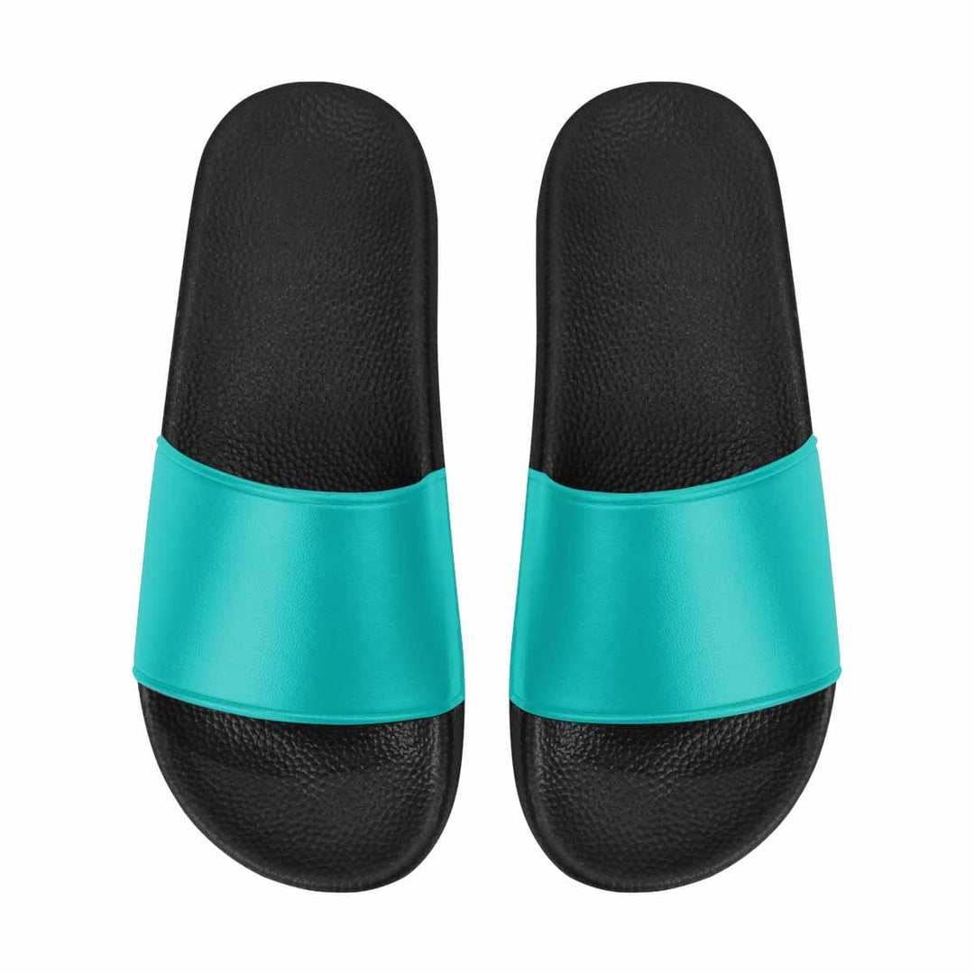 Mens Slide Sandals - Greenish Blue Flip Flops - Mens/Slides