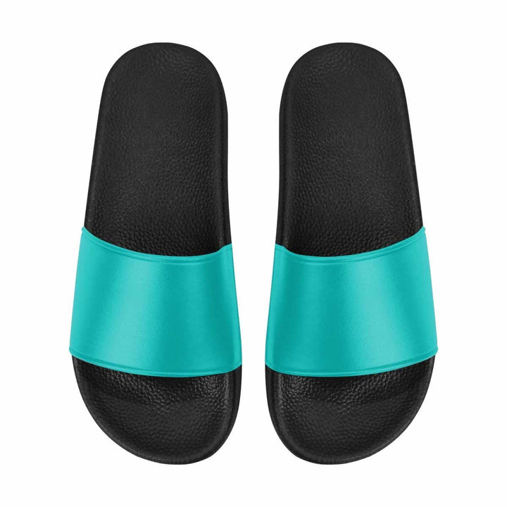 Mens Slide Sandals - Greenish Blue Flip Flops - Mens/Slides