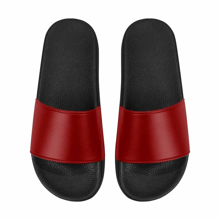 Mens Slide Sandals Maroon Red Flip Flops - Mens | Slides