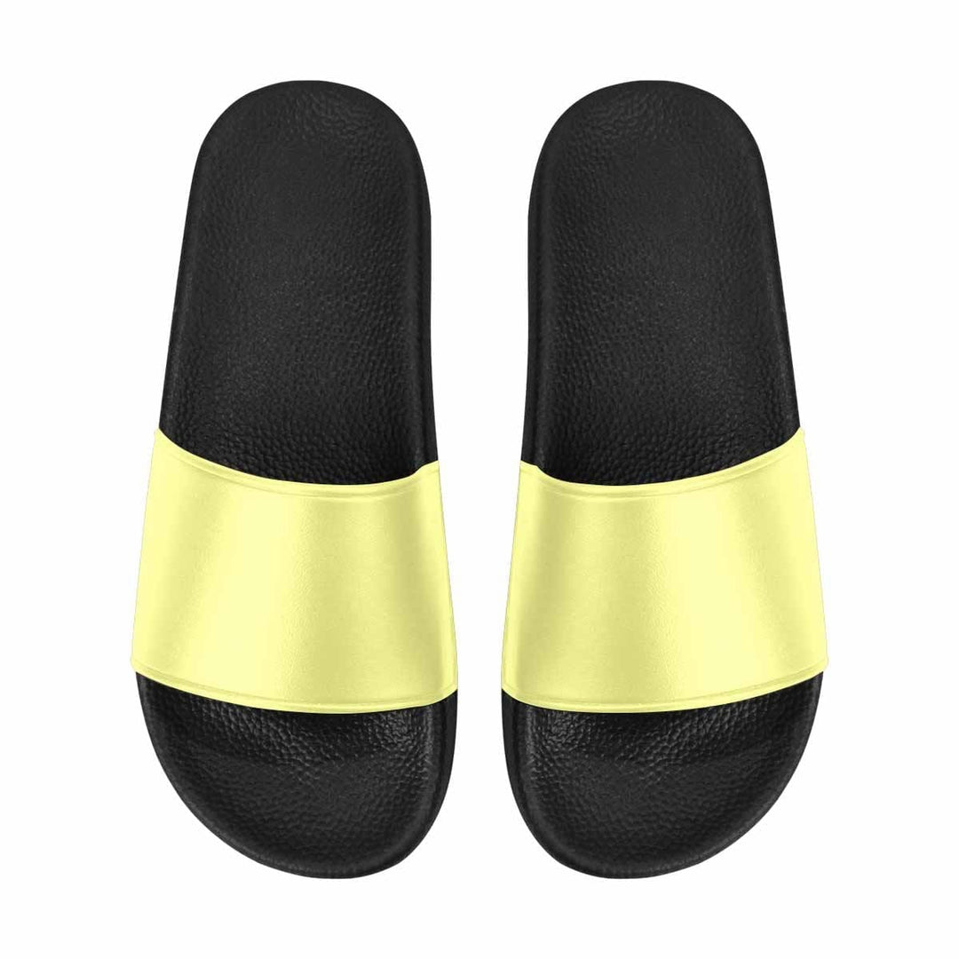 Mens Slide Sandals - Pastel Yellow Flip Flops - Mens/Slides