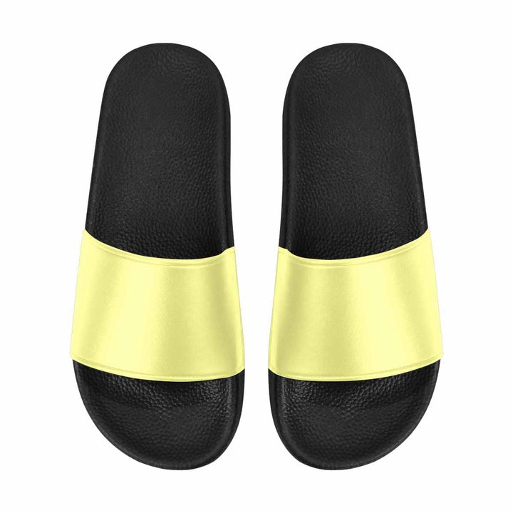 Mens Slide Sandals - Pastel Yellow Flip Flops - Mens/Slides