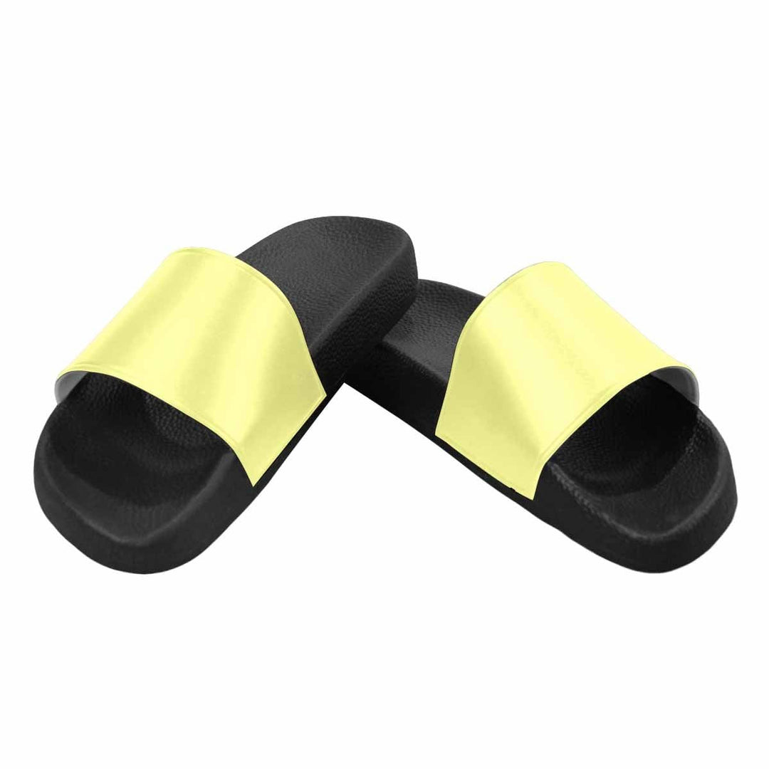 Mens Slide Sandals - Pastel Yellow Flip Flops - Mens/Slides