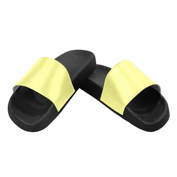 Mens Slide Sandals - Pastel Yellow Flip Flops - Mens/Slides
