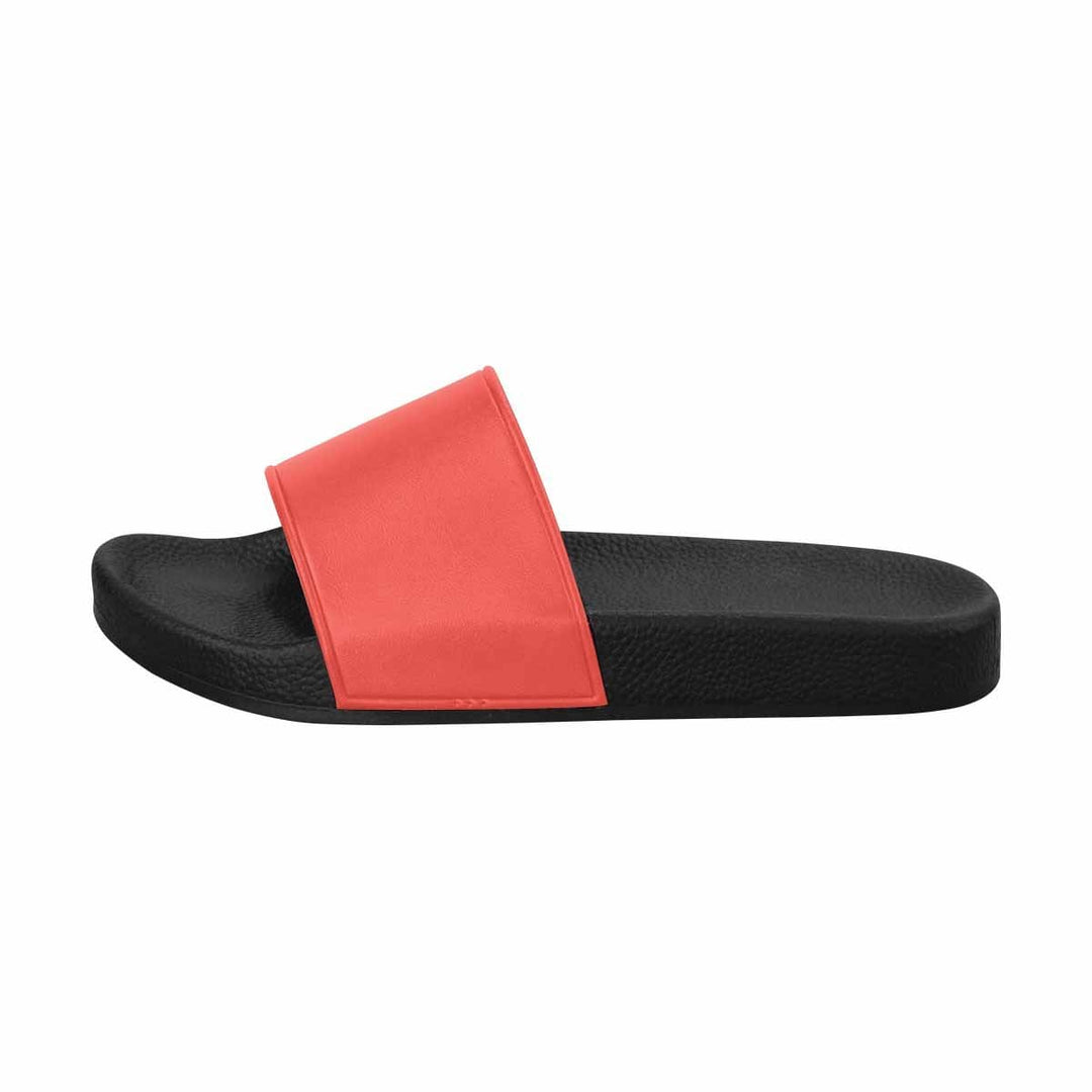 Mens Slide Sandals - Red Orange Flip Flops - Mens/Slides