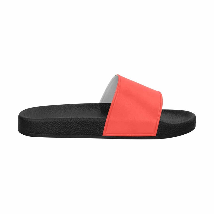Mens Slide Sandals - Red Orange Flip Flops - Mens/Slides