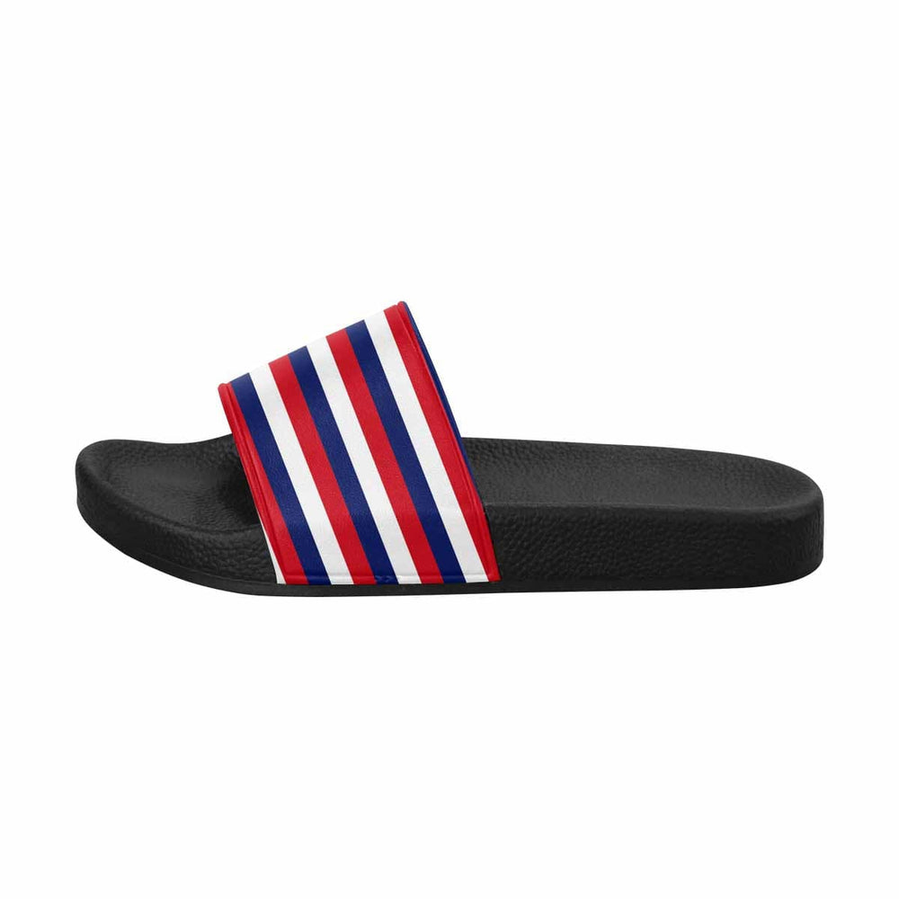 Mens Slide Sandals Red White and Blue Stripe Slip on Shoes S51465 - Mens