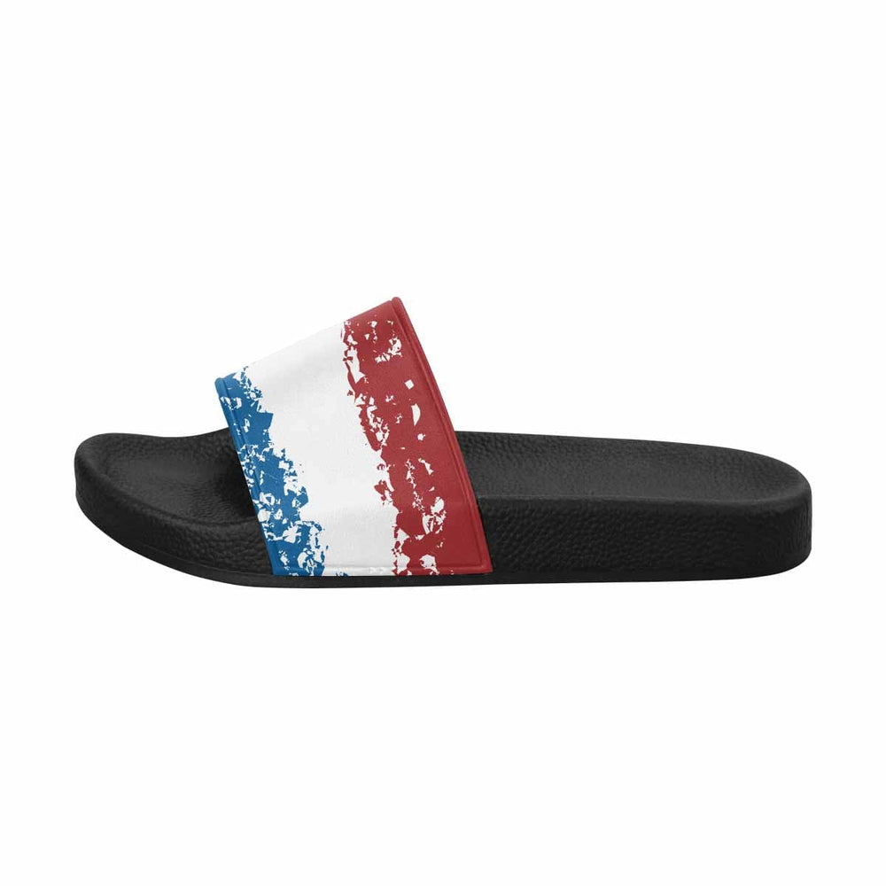 Mens Slide Sandals - Red White Blue Print - Mens | Slides