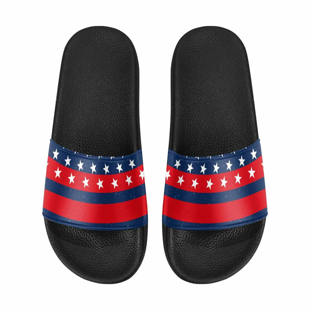 Mens Slide Sandals - Stars and Stripes Print - Mens/Slides