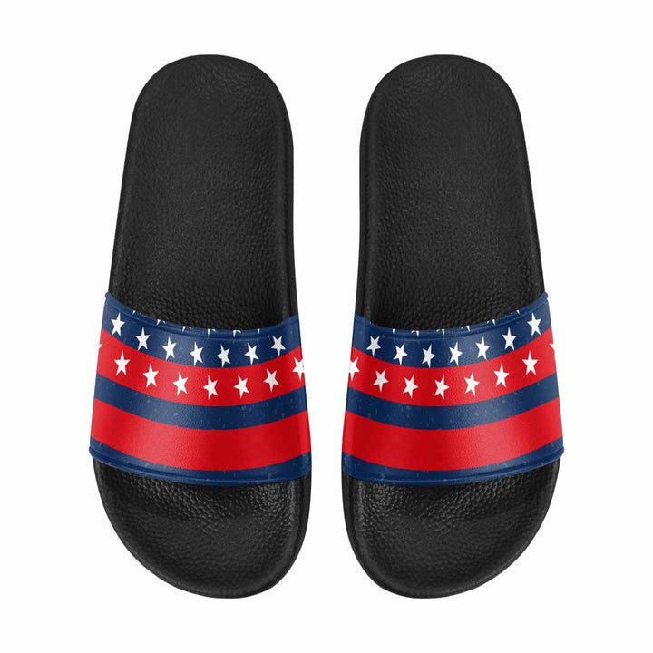 Mens Slide Sandals - Stars and Stripes Print - Mens/Slides