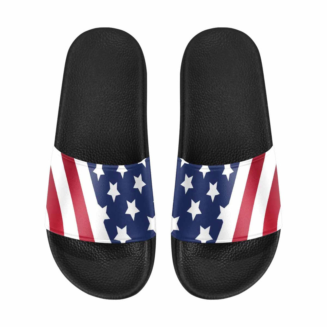 Mens Slide Sandals - Stars and Stripes Print - Mens/Slides