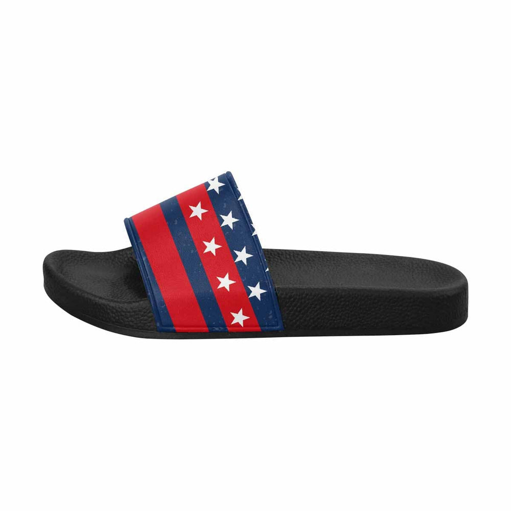 Mens Slide Sandals - Stars and Stripes Print - Mens/Slides
