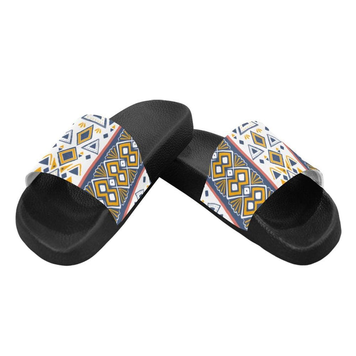 Mens Slide Sandals White Paisley Print - Mens | Slides