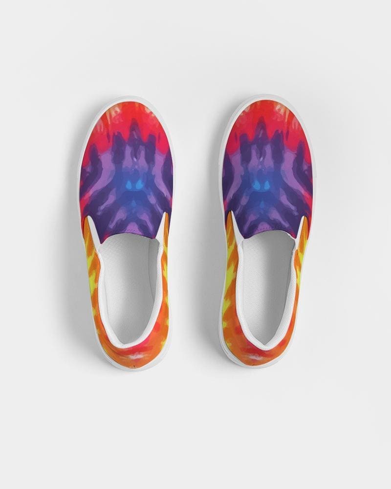 Mens Sneakers - Low Top Sports Shoes / Rainbow Tie-dye Print - S705 - Mens