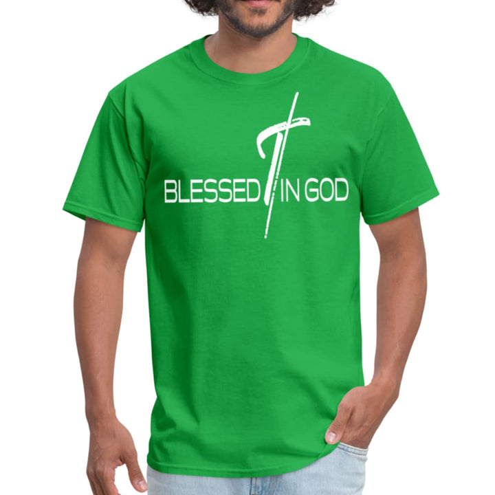 Mens Graphic Tee Blessed in God Print - Mens | T-Shirts