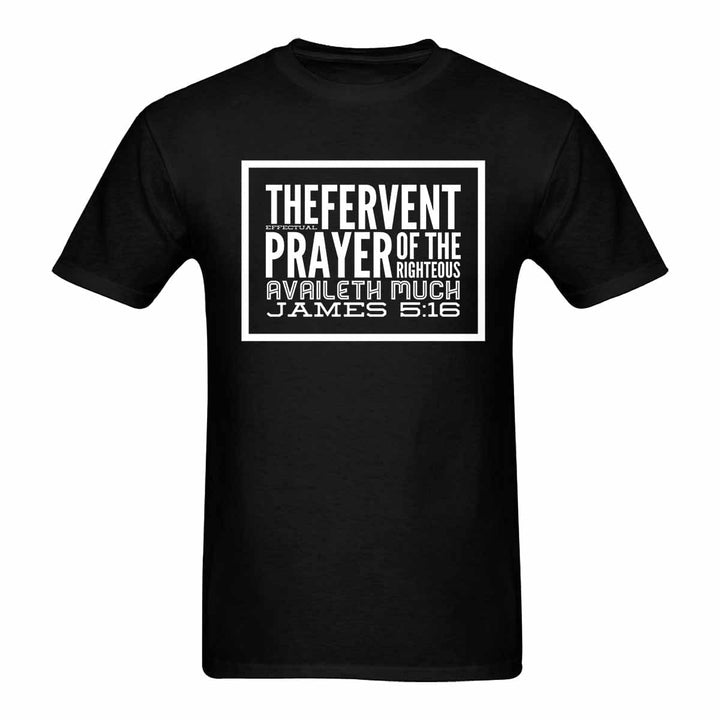 Mens T-shirt James 5:16 Inspirational Black Graphic Tee - Mens | T-Shirts