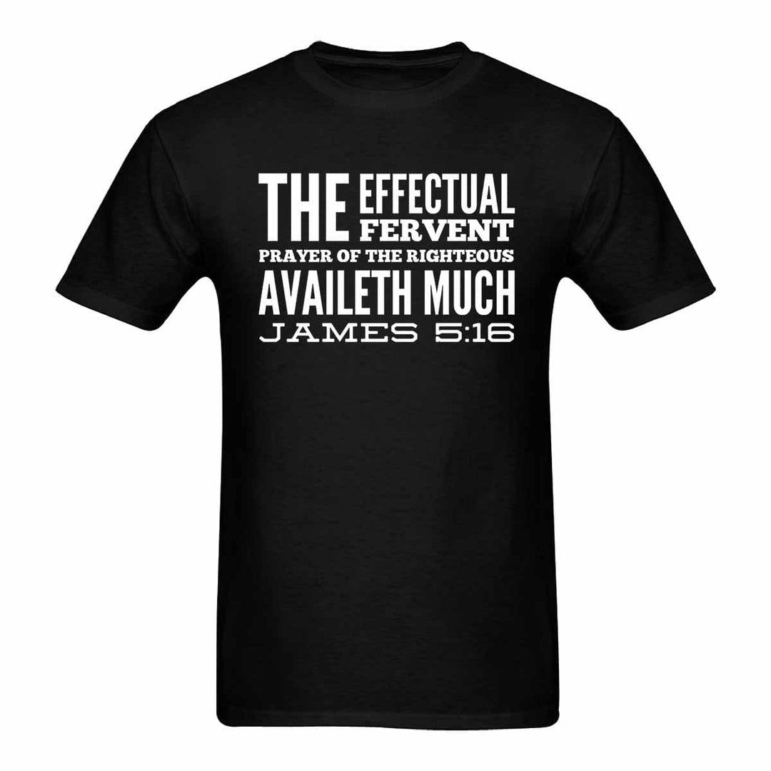 Mens T-shirt James 5:16 Inspirational Black Graphic Tee - Mens | T-Shirts