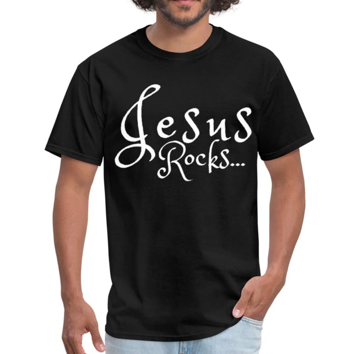 Mens T-shirt Jesus Rocks Graphic Tee - Mens | T-Shirts