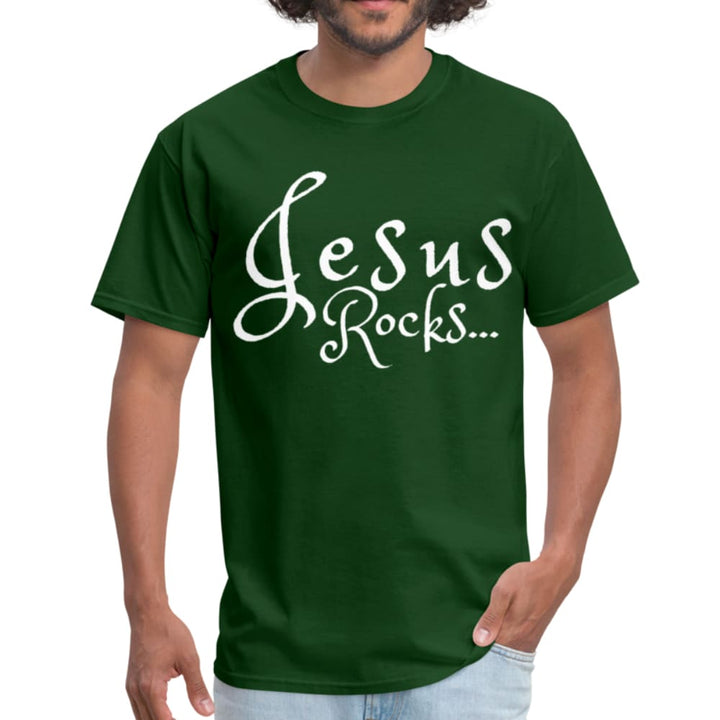 Mens T-shirt Jesus Rocks Graphic Tee - Mens | T-Shirts