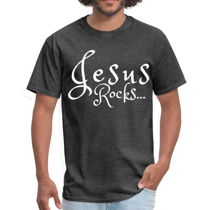 Mens T-shirt Jesus Rocks Graphic Tee - Mens | T-Shirts