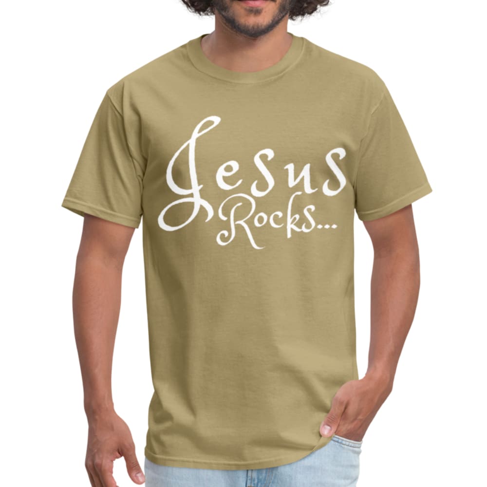 Mens T-shirt Jesus Rocks Graphic Tee - Mens | T-Shirts