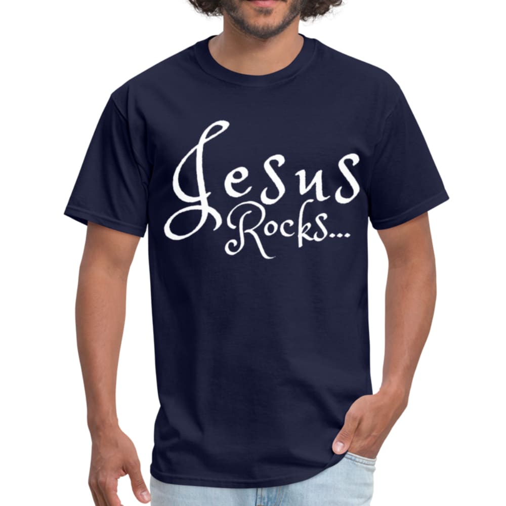 Mens T-shirt Jesus Rocks Graphic Tee - Mens | T-Shirts