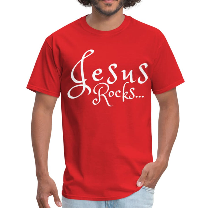 Mens T-shirt Jesus Rocks Graphic Tee - Mens | T-Shirts