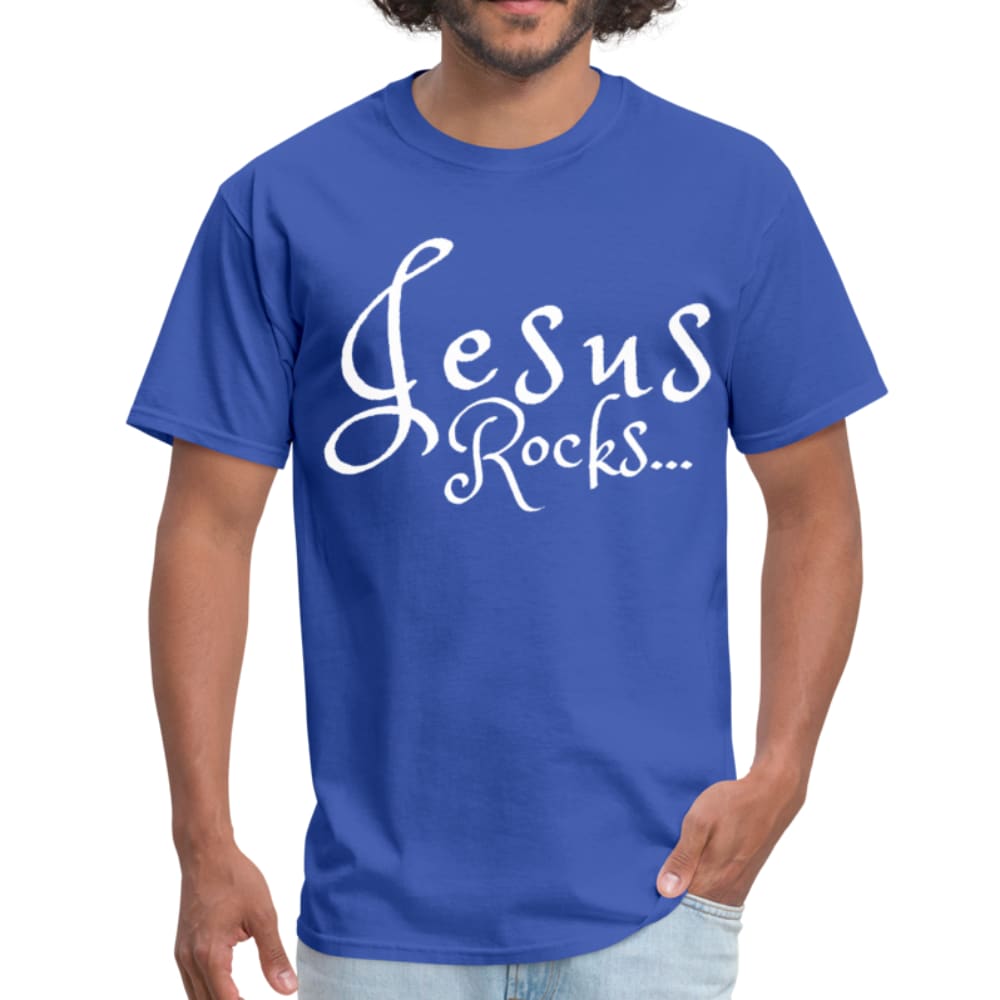 Mens T-shirt Jesus Rocks Graphic Tee - Mens | T-Shirts