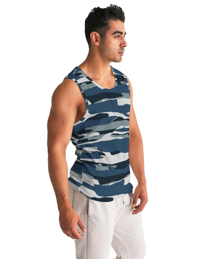 Mens Tank Top / Camo Blue and Grey Sports Shirt - Mens | Tank Tops | AOP