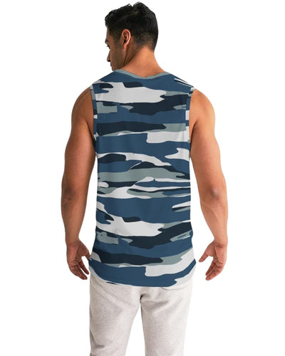 Mens Tank Top / Camo Blue And Grey Sports Shirt - Mens | Tank Tops | AOP