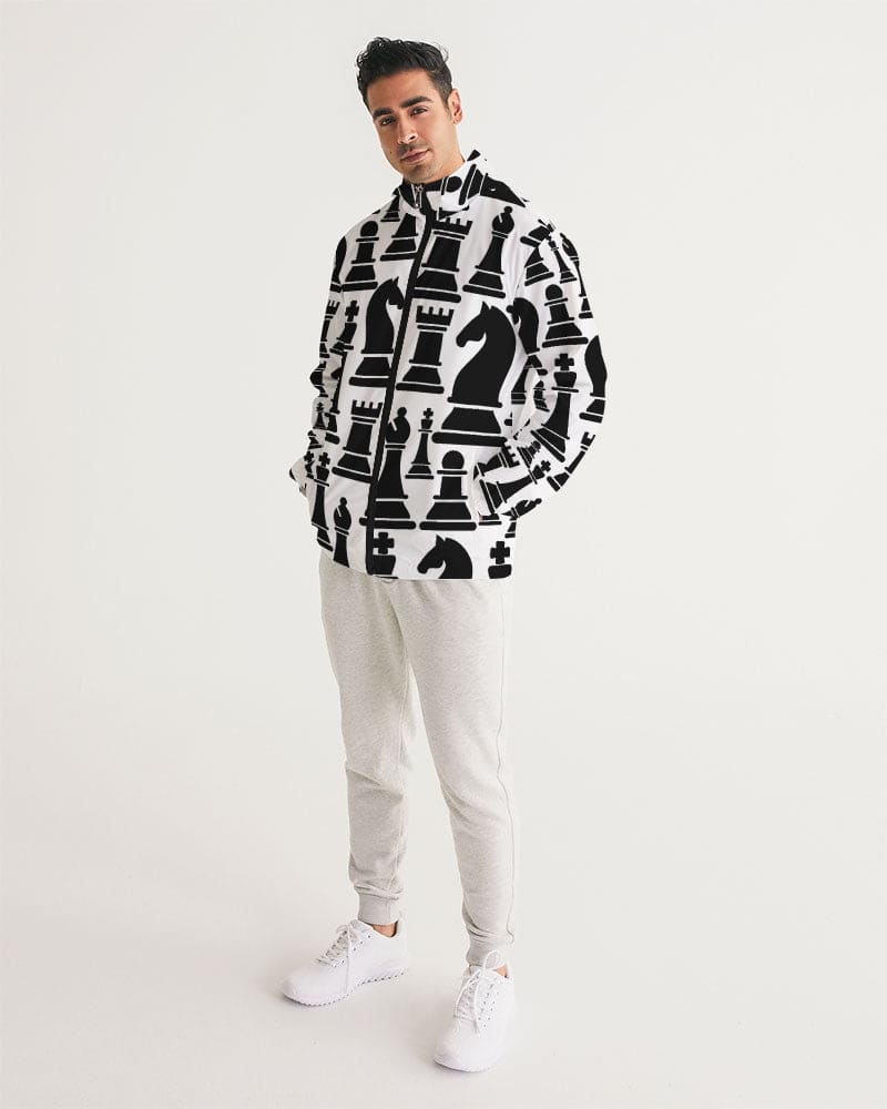 Mens Windbreaker Jacket / Chess Print - Mens | Jackets | Windbreakers