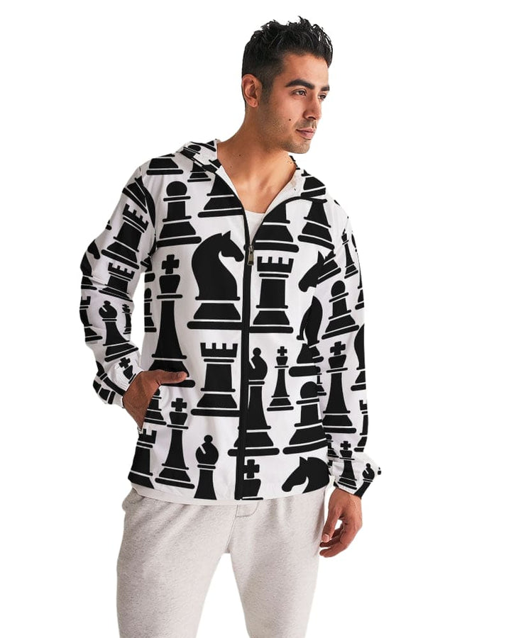 Mens Windbreaker Jacket / Chess Print - Mens | Jackets | Windbreakers