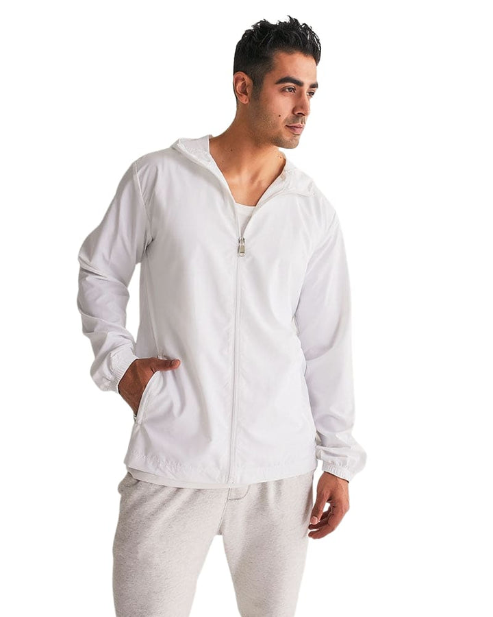 Mens Windbreaker Jacket with Hood White - Mens | Jackets | Windbreakers