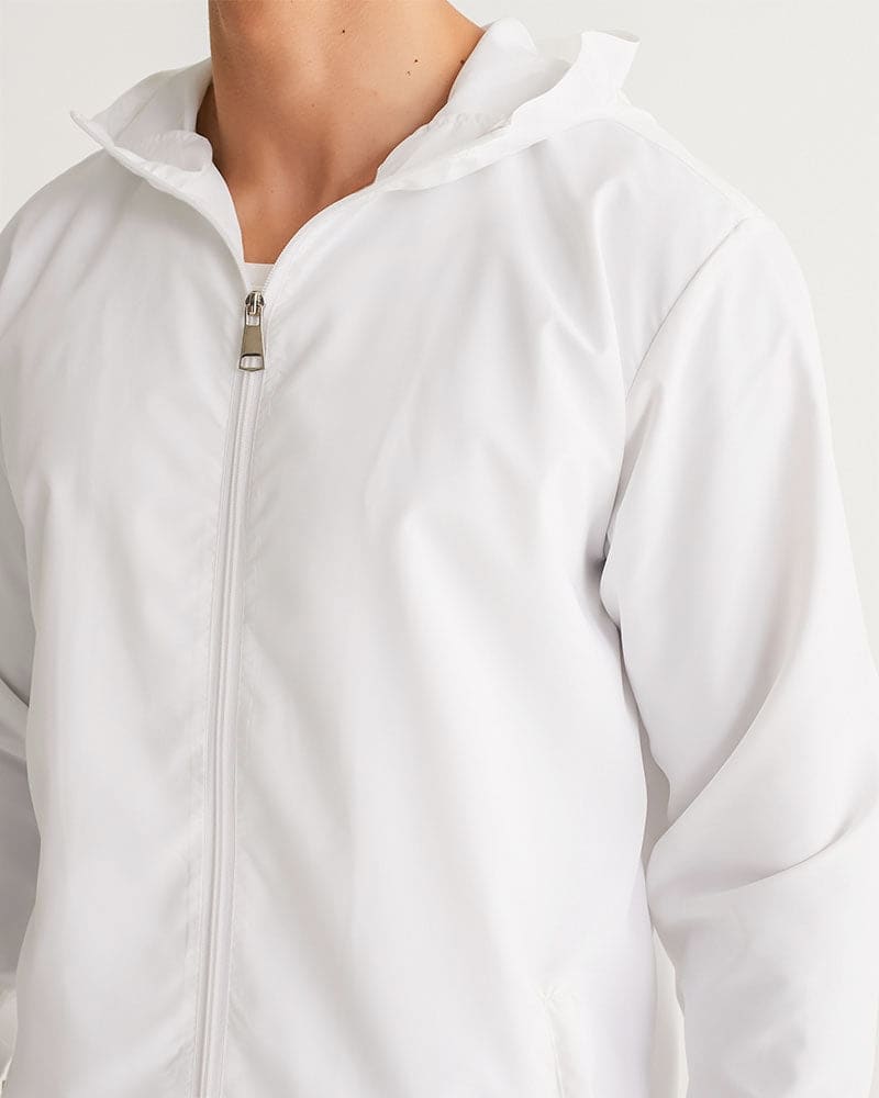 Mens Windbreaker Jacket with Hood White - Mens | Jackets | Windbreakers