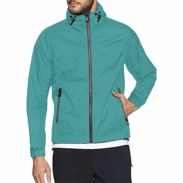 Mint Blue Hooded Windbreaker Jacket - Men / Women - Mens | Jackets