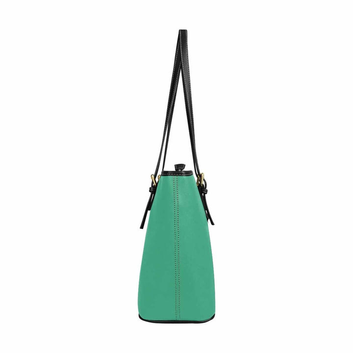 Large Leather Tote Shoulder Bag - Mint Green - Bags | Leather Tote Bags