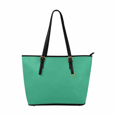 Large Leather Tote Shoulder Bag - Mint Green - Bags | Leather Tote Bags