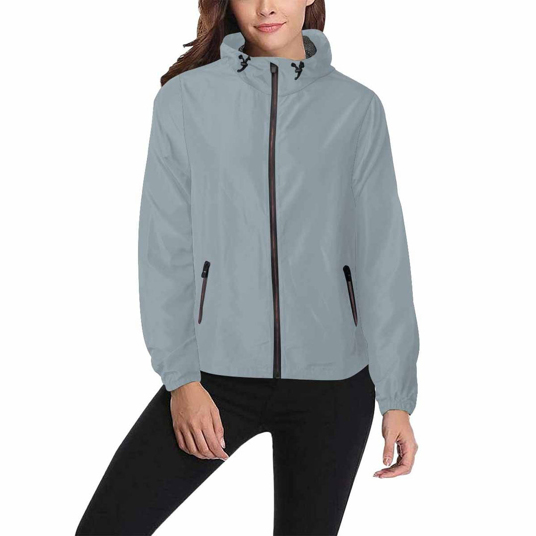 Misty Blue Gray Hooded Windbreaker Jacket - Men / Women - Mens | Jackets