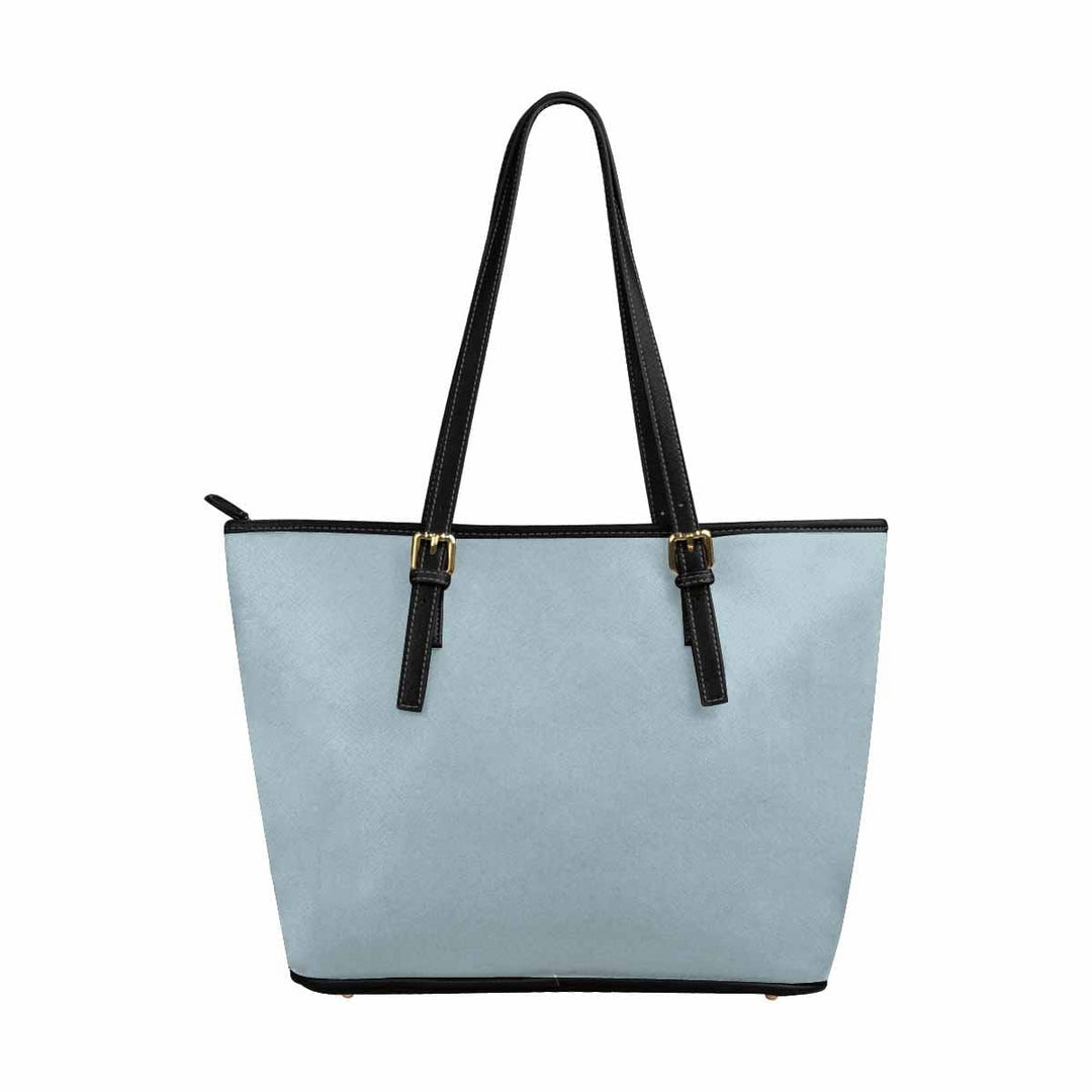 Large Leather Tote Shoulder Bag - Pastel Blue - Bags | Leather Tote Bags